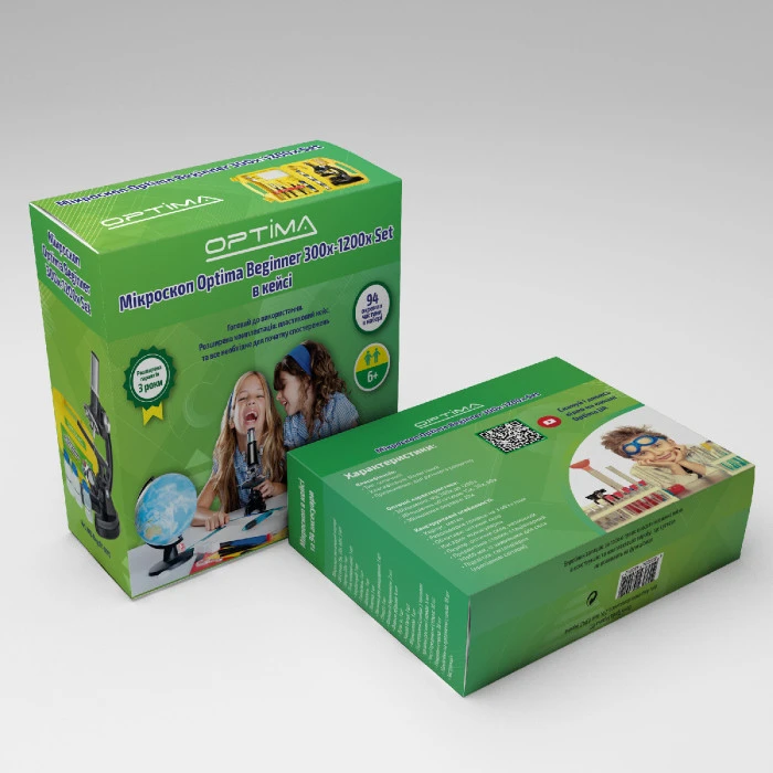 Микроскоп Optima Beginner 300x-1200x подарочный набор (MB-beg 01-101S) Refurbished