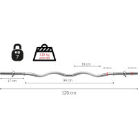 Гриф для штанги Toorx W-образный 120 см 25 мм с винтовыми замками (BCV-120)