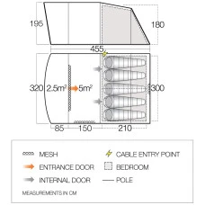 Палатка пятиместная Vango Harris 500 Mineral Green (TETHARRIS000002)