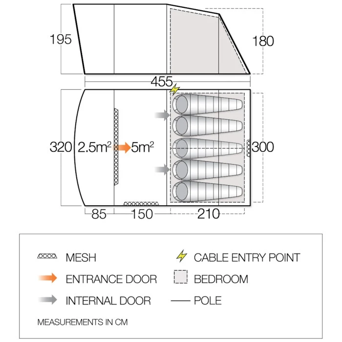 Палатка пятиместная Vango Harris 500 Mineral Green (TETHARRIS000002)