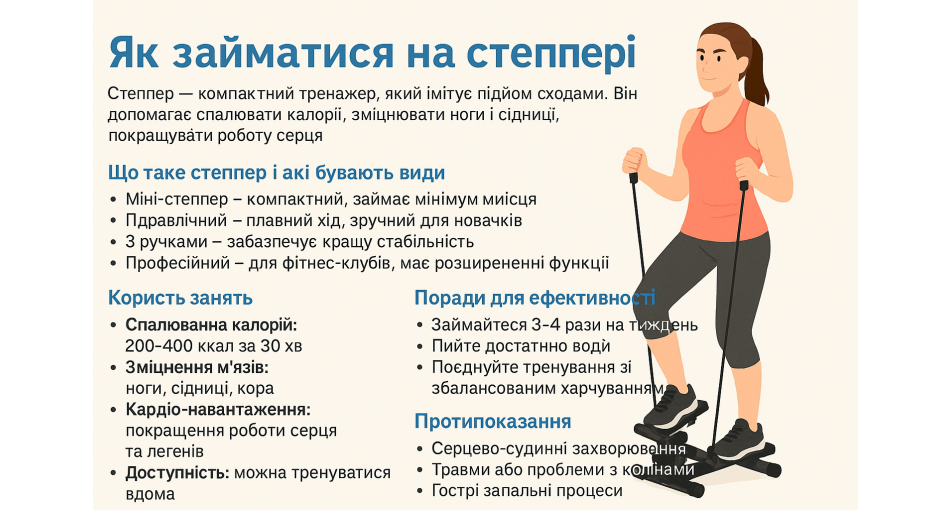 Як займатися на степпері: повний гід, програми, техніка, поради